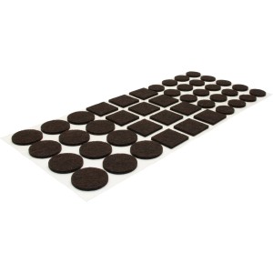 Wagner Filzgleiter Promotionpack, 44 selbstklebende Möbelgleiter in Braun, verschiedene Formen und Größen.