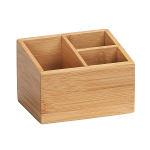 Wenko Bambus Organizer Terra mit 3 Fächern, naturfarben, für Bad und Büro.