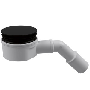Showerlo.90Ablaufgar. Schwarz: Siphon für Duschablauf mit schwarzem Deckel.