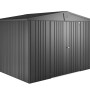 Biohort Metall-Gerätehaus Europa, dunkelgrau-metallic, 6,8 m², robust und langlebig.