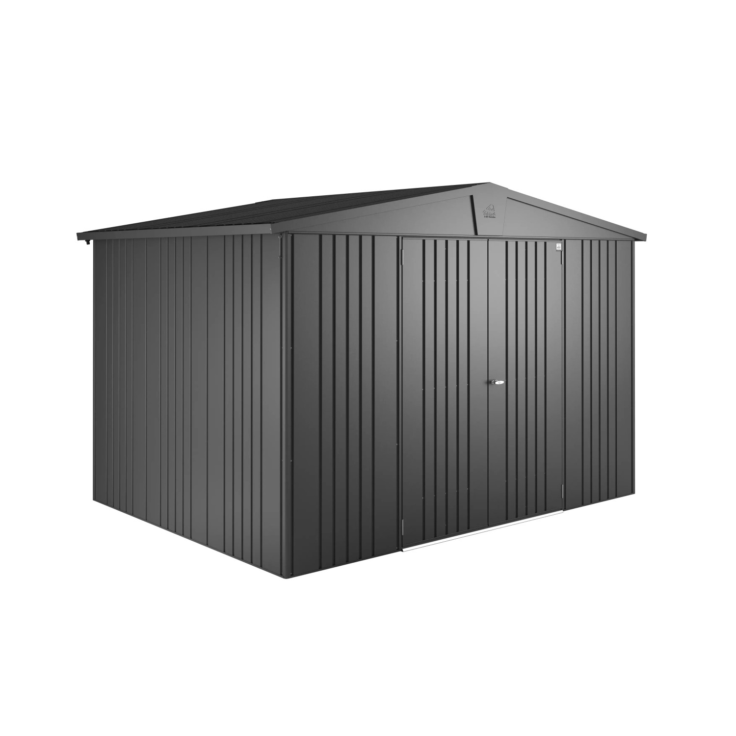 Biohort Metall-Gerätehaus Europa, dunkelgrau-metallic, 6,8 m², robust und langlebig.