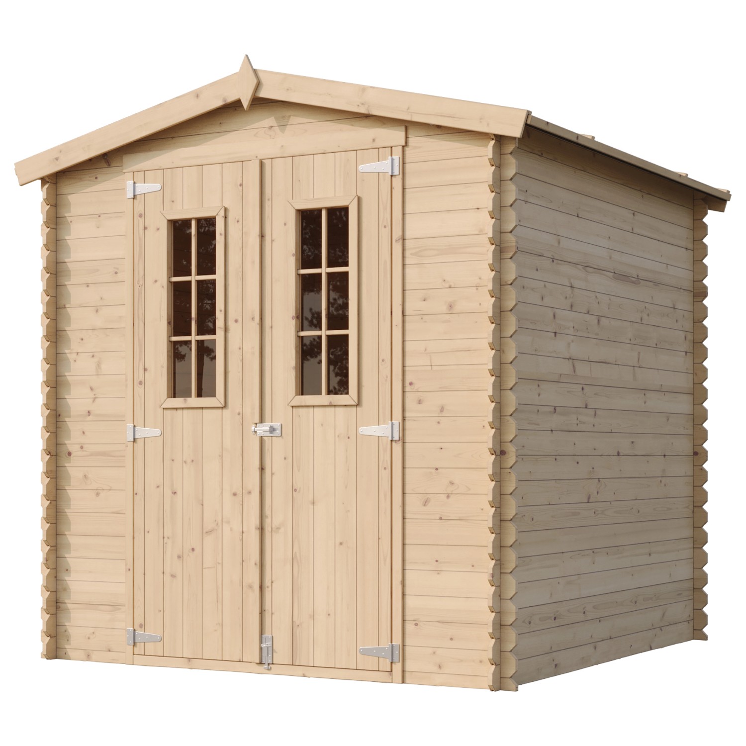 Timbela Holz-Gartenhaus M343C 3,53 m² mit kleinen Fenstern ohne Boden_3
