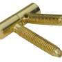 Zwei vernickelte Einbohrbänder (Ø 8 mm) aus Stahl für Möbelbeschläge.