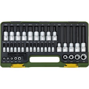 Proxxon Steckschlüsselsatz HEX und TX 1/2" und 1/4" 42-tlg.