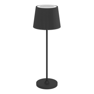 Schwarze EGLO LED Akku Tischleuchte LEONERO mit Touchdimmer, Höhe 37cm.