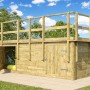 Weka Holzpool mit Sonnendeck, Technikraum und Sandfilteranlage, 490x309x203 cm.