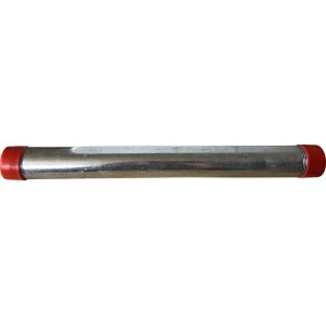 Verzinktes Gewinderohr, 41,9 mm x 800 mm, Temperguss nach DIN 2440.