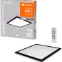 Ledvance LED-Deckenleuchte Planon Plus, schwarz, 45x45 cm, mit Fernbedienung und Verpackung.