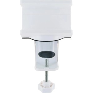 Schwaiger Klemmhalterung für Steckdosenleisten, weiße Halterung zur Tischmontage.