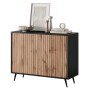 Selsey Sideboard Bello mit Lamellenfronten 104 cm Schwarz/Wotan Eiche_7