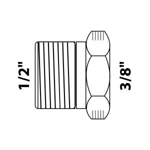 Kirchhoff Reduzierstück Chrom, 21 mm (1/2 AG) x 15 mm (3/8 IG) für Gewindefittings.