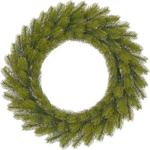Grüner Kunsttannen Kranz Nagano, Ø 60 cm, mit realistischen PE-Nadeln und integrierter LED-Beleuchtung.