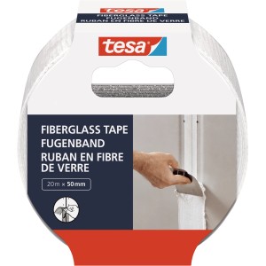 Tesa Fugenband 20m x 50mm zum Ausbessern von Trockenbauwänden und zum Füllen von Spalten.