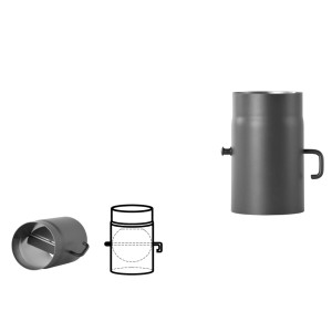 Bertrams  Ofenrohr m. Drosselkl. Senotherm® UHT-Hydro Ø 120mm 2 mm 25cm Gussgrau