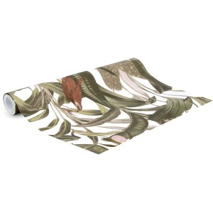 Weiße Vliestapete mit tropischen Blättern von LOOKS by Wolfgang Joop, FSC®-zertifiziert.