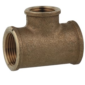 Kirchhoff Reduzier-T-Stück aus Rotguss, 30,3/24,2 mm, mit Innengewinde für Gewindefittings.