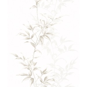 Marburg Vliestapete Hailey mit floralem Muster in Weiß und Braun.