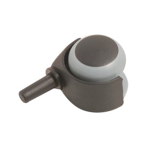 Parkett-Doppelrolle mit Stift, Ø 50mm, 40kg Traglast, für empfindliche Böden.