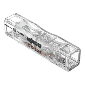 Wago Durchgangsverbinder 2773-2401, transparent, 10 Stück, zum Stecken für Lüsterklemmen.