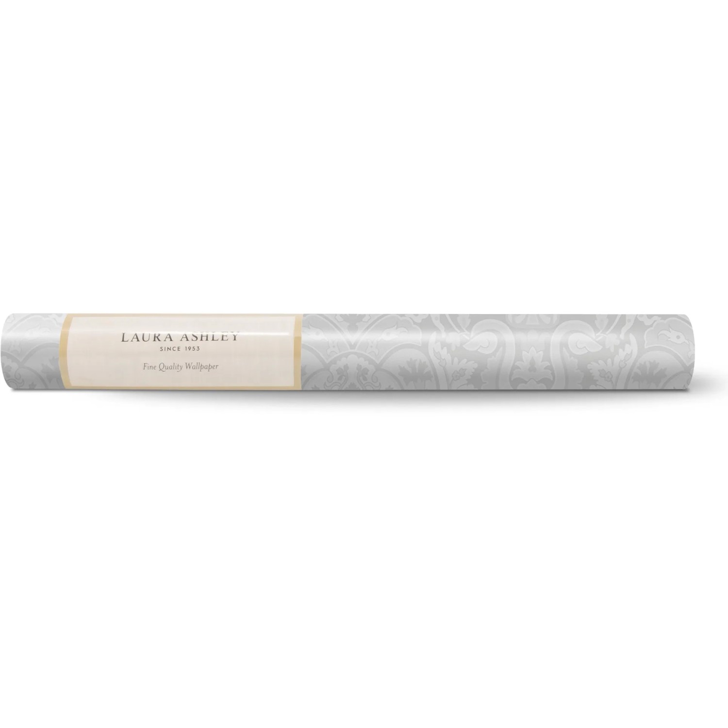 Laura Ashley Vliestapete Heraldic Damask schiefergrau, gerollt.