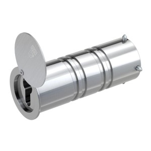 Basi Rohrtresor RT 101MS Set mit Profilhalbzylinder, Edelstahloptik.