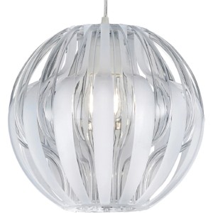 Weiße Trio Pendelleuchte Pumpkin, Ø 30cm, aus Kunststoff-Acryl für Wohnräume.