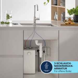 Grohe QuickFix Küchenarmatur Get Chrom Niederdruck mit schwenkbarem Rohrauslauf