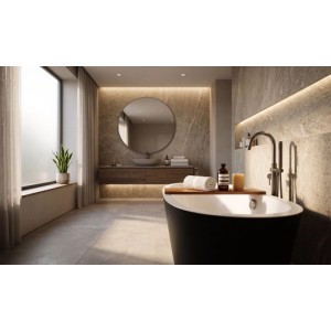 Jet-Line Badewanne MAGGIORE Schwarz 170 x 80 cm