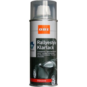 OBI Rallyestyle Klarlack Spray, transparent glänzend, 400ml Dose für Autolackierungen.