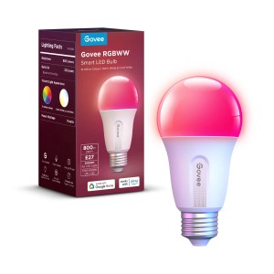 Govee Smart LED-Leuchtmittel H6004, 800 lm, mit Farbwechsel und E27-Sockel.