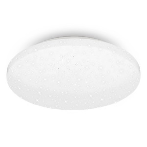 Weiße Briloner LED Deckenleuchte mit Sternenhimmel-Effekt, 27,5 cm Durchmesser.