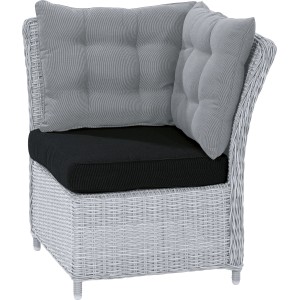 Ersatz-Sitzkissen für Lounge-Ecksofa Madison Klein, grau und schwarz.