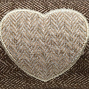 Beautissu Tuuli Zugluftstopper, 120cm, braun, mit Herz-Applikation.