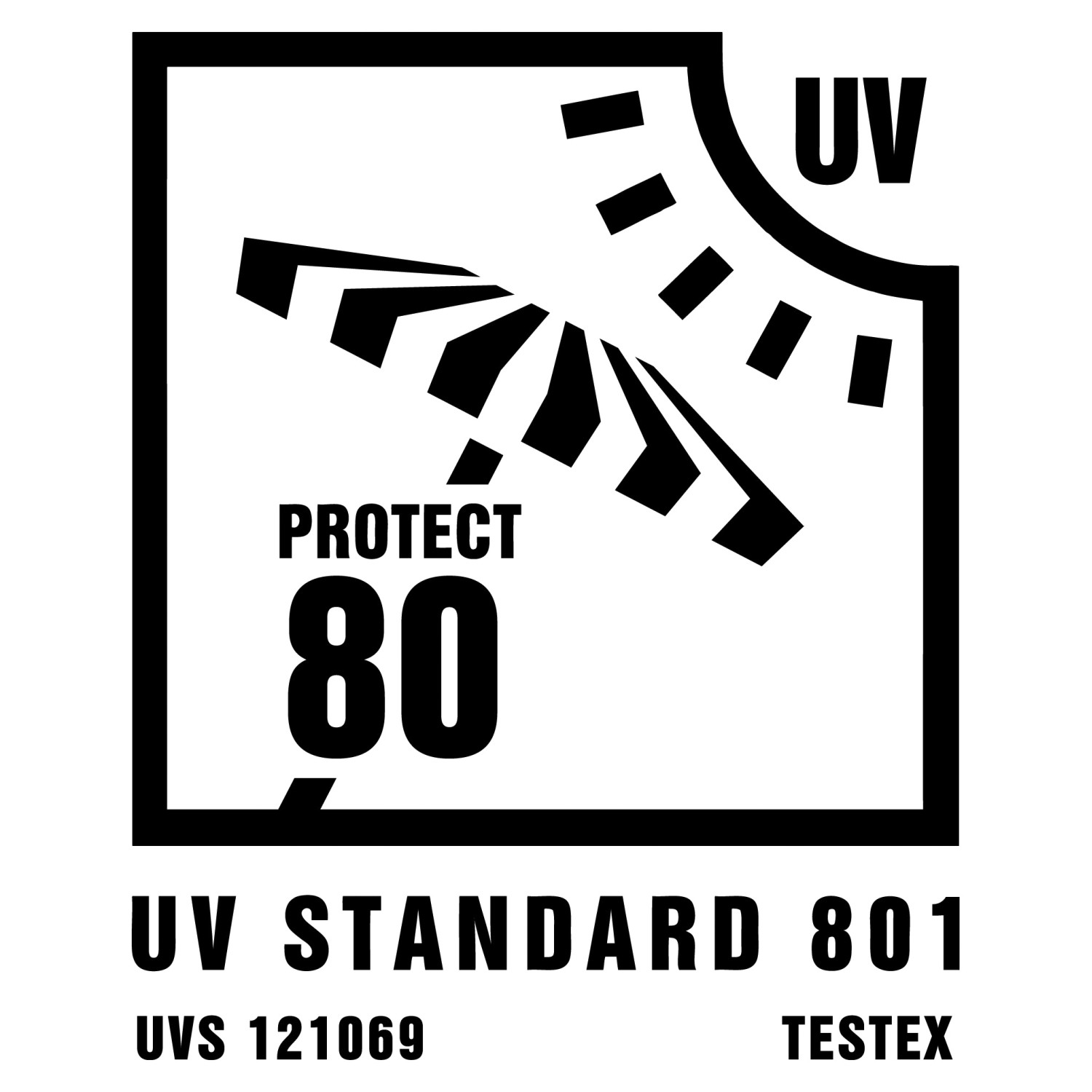 UV80+ Schutzzeichen für tepro Pavillonbespannung Marabo