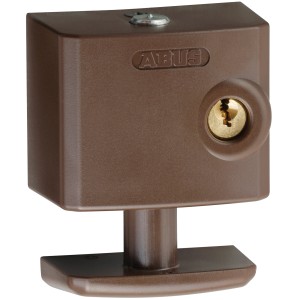 Braunes Abus Fensterschloss FTS3002 für erhöhte Sicherheit und Kindersicherung.