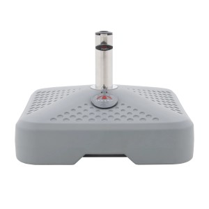Grauer Doppler Sonnenschirmständer Active Fill-It 3-in-1 mit Stahlrohr und 25 l Füllvolumen.