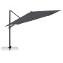 Anthrazitfarbener, quadratischer Doppler Ampelschirm 280x280 cm mit Kurbelmechanik.