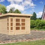 Karibu Holz-Gartenhaus Kastberg, naturbelassen, mit Flachdach (270x270cm).