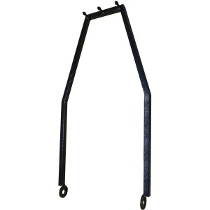 Schwarze Ferrum Art Design Sissybar für Grillstelle Motorrad, 74x34 cm, zum Aufhängen von Grillbesteck.