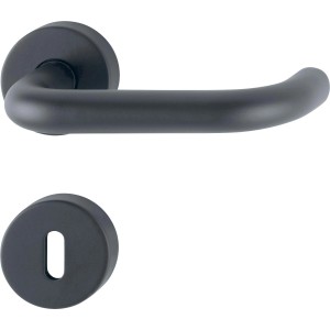 AnsaPro Tür-Rosettengarnitur Don, Edelstahl mattschwarz für Zimmertüren.