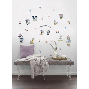 Komar Deko-Sticker Love Love Love, Wandtattoo mit Mickey Mouse und Freunden, 50x70 cm.