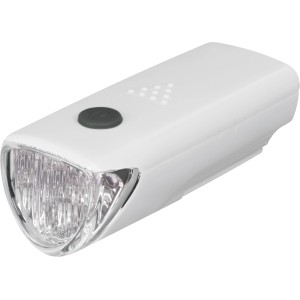 Weiße Freizeitleuchte mit 3 LEDs, Dauer- und Blinklicht für Camping & Wandern.