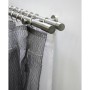 Gardinenstangen-Set Zylinder, 2-läufig, Edelstahloptik, 200 cm mit Gardinen.