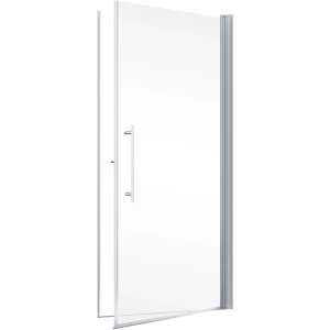 Schulte Drehtür AlexaStyle2.0, 80x192cm, Alunatur, rahmenlose Duschkabine mit Echtglas und Griff.