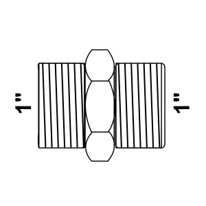 Verzinkter Kirchhoff Doppelnippel 33,3 mm (1 AG) für Temperguss-Fittings.