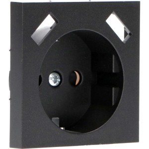 Schwarzer ProCharge Steckdoseneinsatz mit USB-A Anschlüssen.