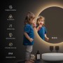 Runder Emke Badspiegel 50cm mit dimmbarer LED-Beleuchtung, 3 Lichtfarben, Antibeschlag & Speicherfunktion. IP44.