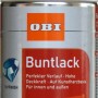 OBI Buntlack Spray Reinweiß seidenmatt, 150ml Dose für Innen- und Außenbereich.