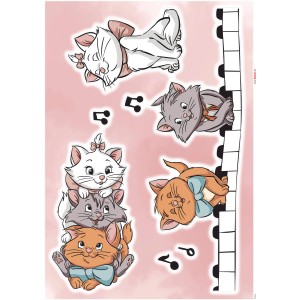 Komar Deko-Sticker Aristocats Kittens (50x70cm): Wandtattoo mit verspielten Katzenmotiven.