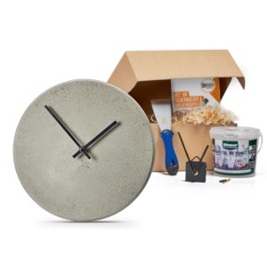 CREATE! by OBI DIY Betonuhr Set mit Beton, Uhrwerk und Werkzeug zum Selberbauen.